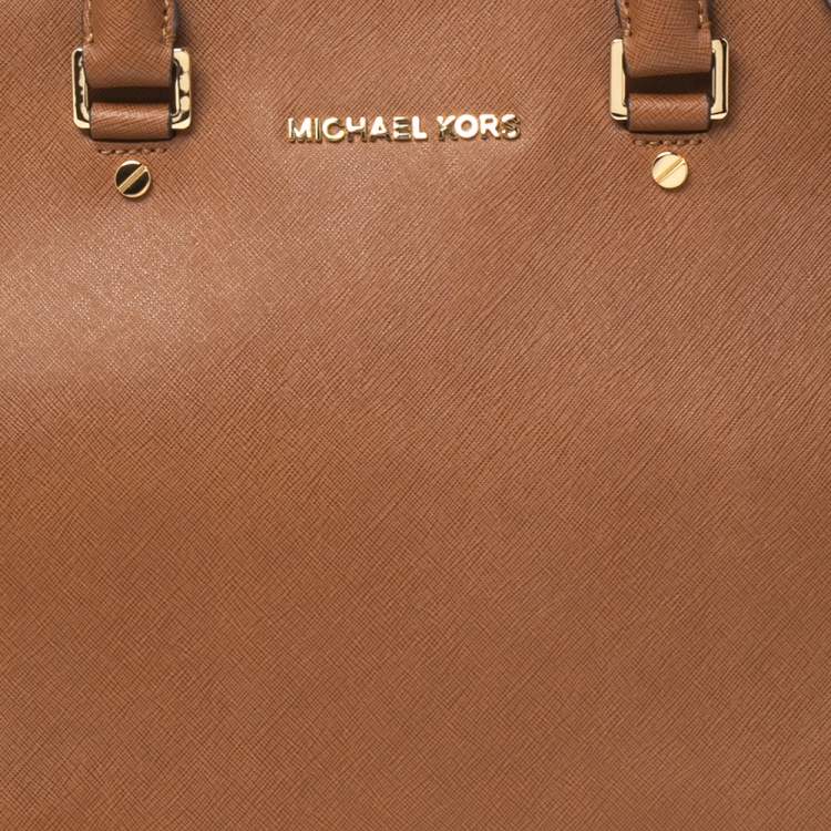 Pre Owned MICHAEL Michael Kors Brown Saffiano Leather Large Selma Tote