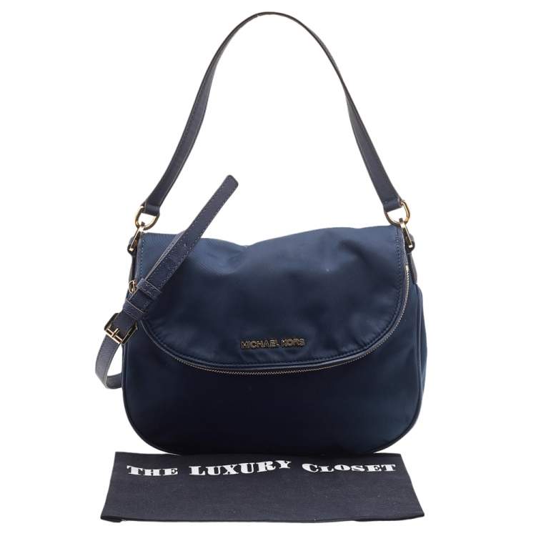 Pre Owned MICHAEL Michael Kors Blue Nylon Bedford Shoulder Bag