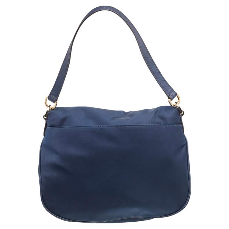 Pre Owned MICHAEL Michael Kors Blue Nylon Bedford Shoulder Bag