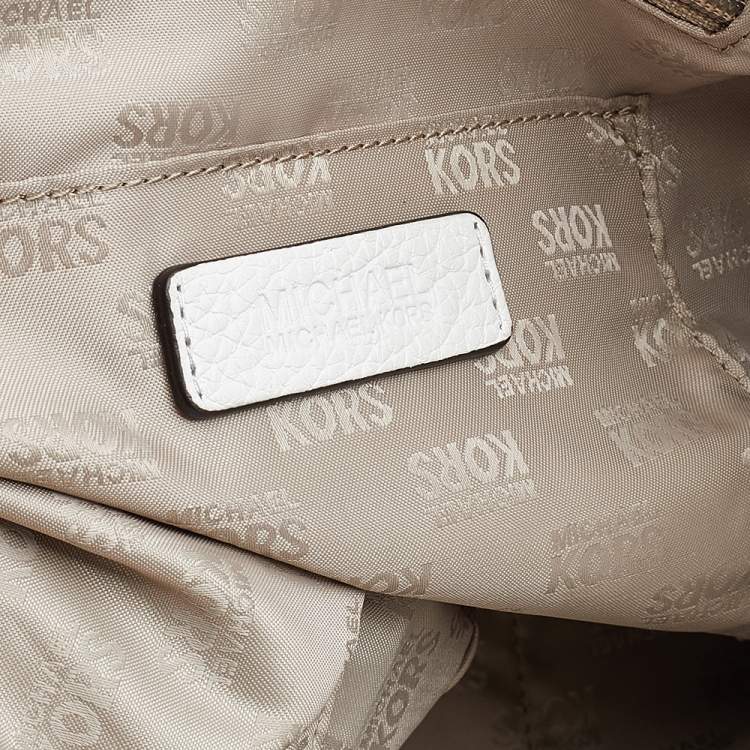 Pre Owned MICHAEL Michael Kors White Leather Chelsea Chain Shoulder Bag