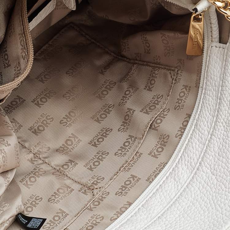Pre Owned MICHAEL Michael Kors White Leather Chelsea Chain Shoulder Bag