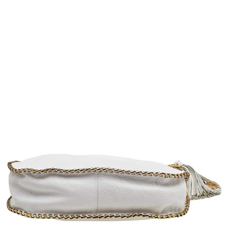 Pre Owned MICHAEL Michael Kors White Leather Chelsea Chain Shoulder Bag