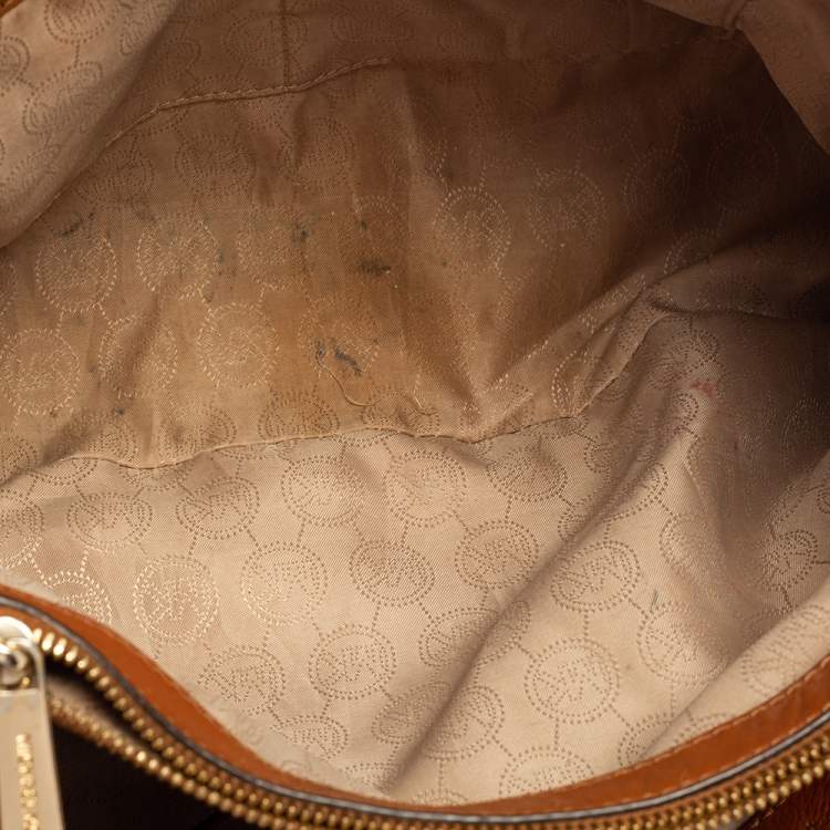 Pre Owned MICHAEL Michael Kors Off White Signature Coated Canvas Chain Tote