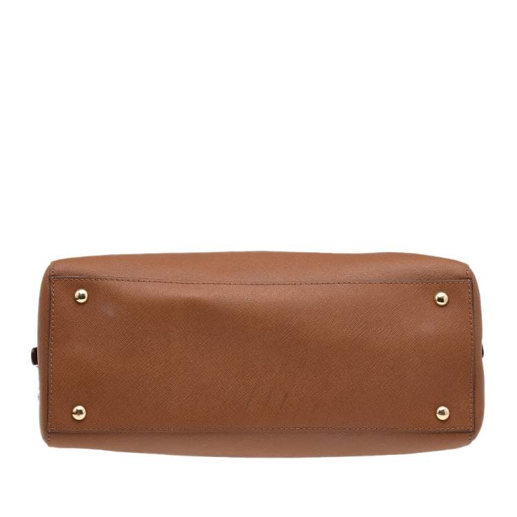 Pre Owned MICHAEL Michael Kors Brown Leather Large Sandrine Satchel