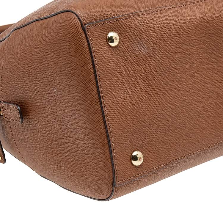 Pre Owned MICHAEL Michael Kors Brown Leather Large Sandrine Satchel