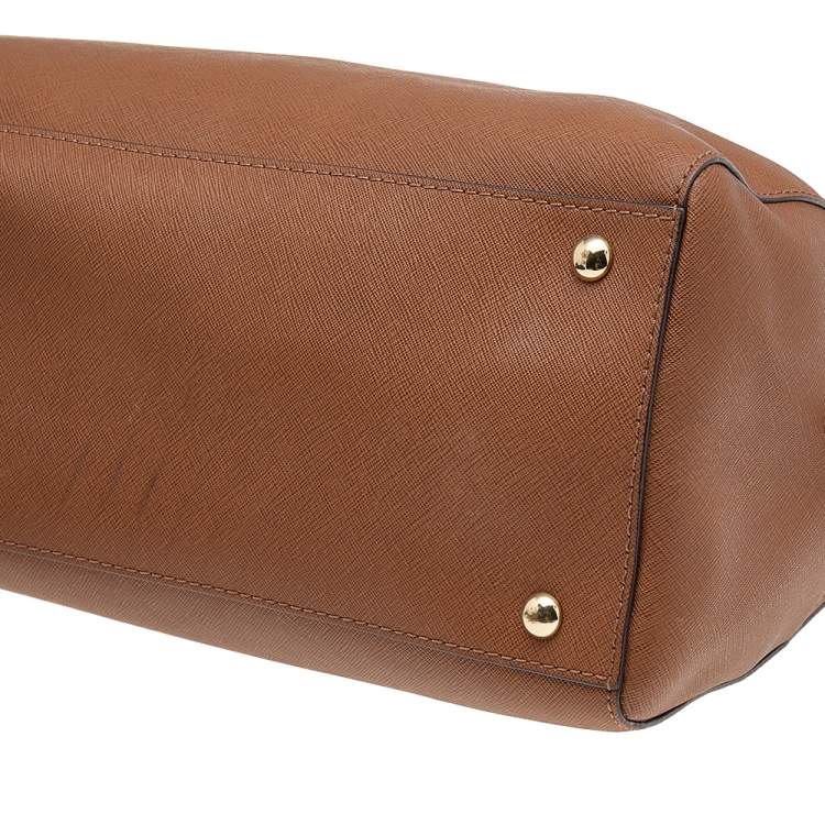 Pre Owned MICHAEL Michael Kors Brown Leather Large Sandrine Satchel