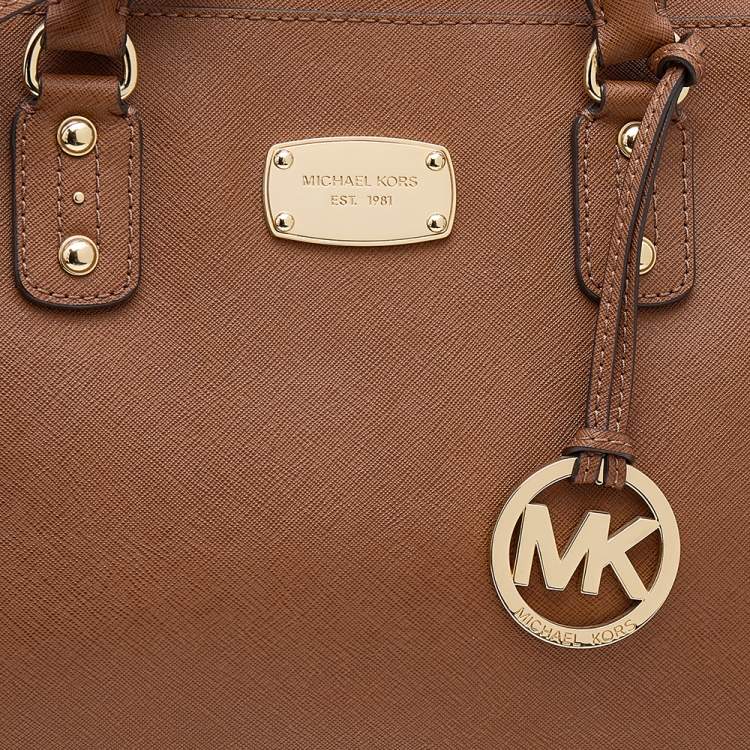 Pre Owned MICHAEL Michael Kors Brown Leather Large Sandrine Satchel