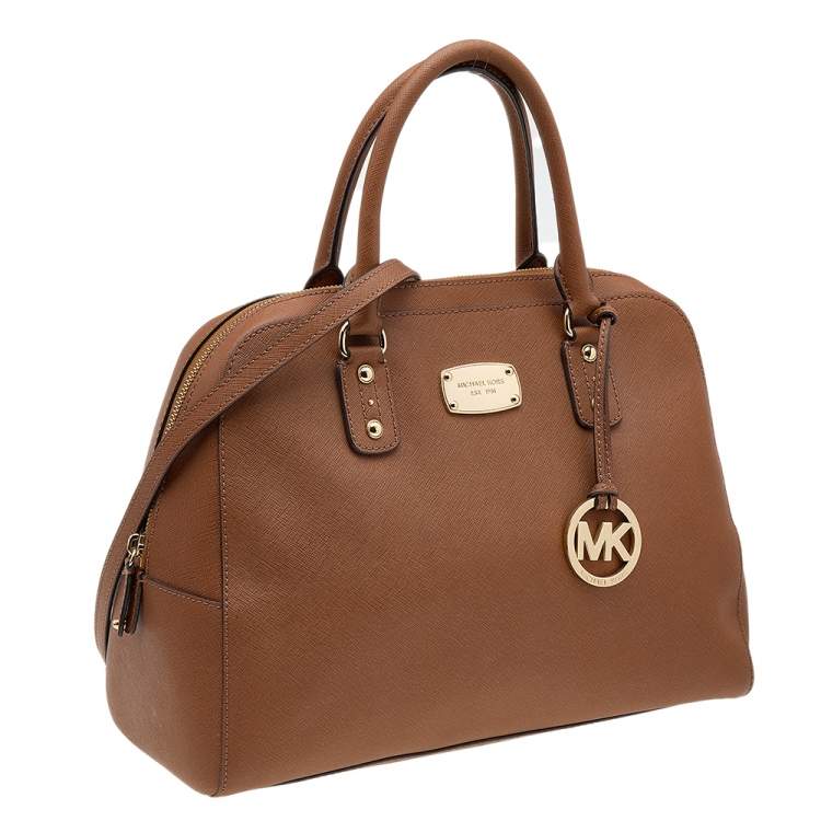 Pre Owned MICHAEL Michael Kors Brown Leather Large Sandrine Satchel