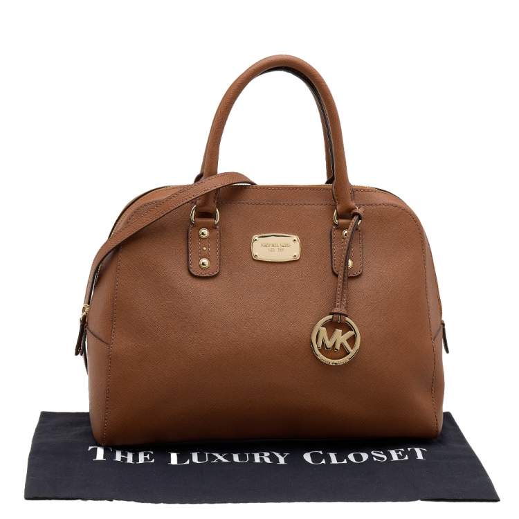 Pre Owned MICHAEL Michael Kors Brown Leather Large Sandrine Satchel