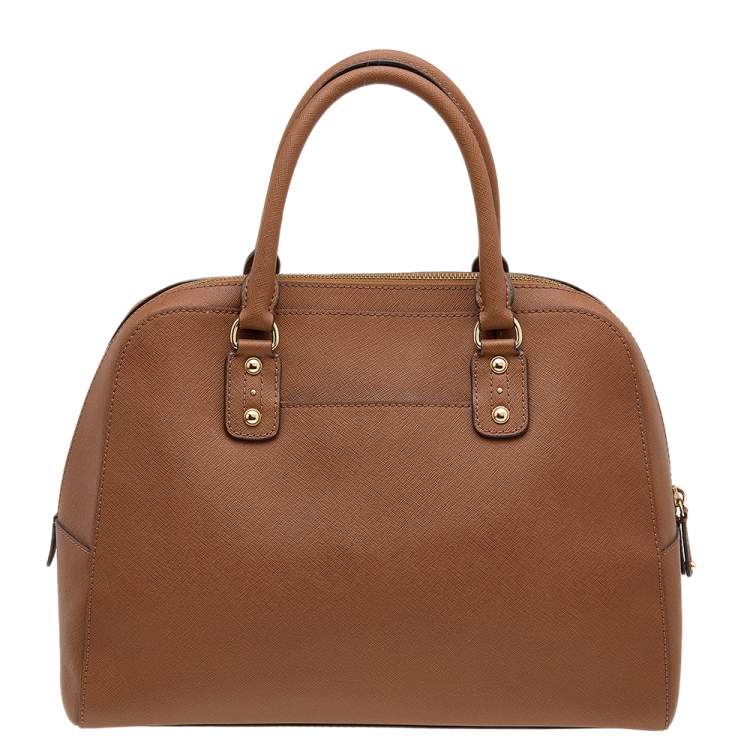 Pre Owned MICHAEL Michael Kors Brown Leather Large Sandrine Satchel
