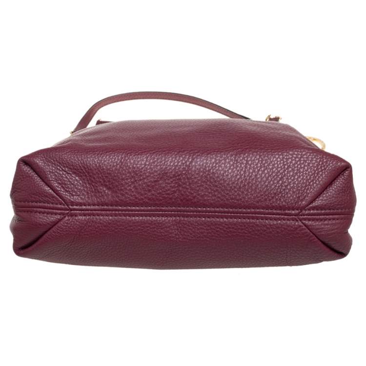 Pre Owned MICHAEL Michael Kors Burgundy Leather Jet Set Chain Shoulder Bag