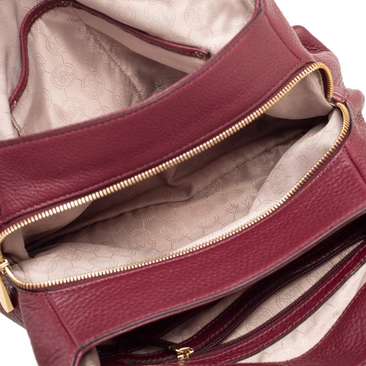 Pre Owned MICHAEL Michael Kors Burgundy Leather Jet Set Chain Shoulder Bag