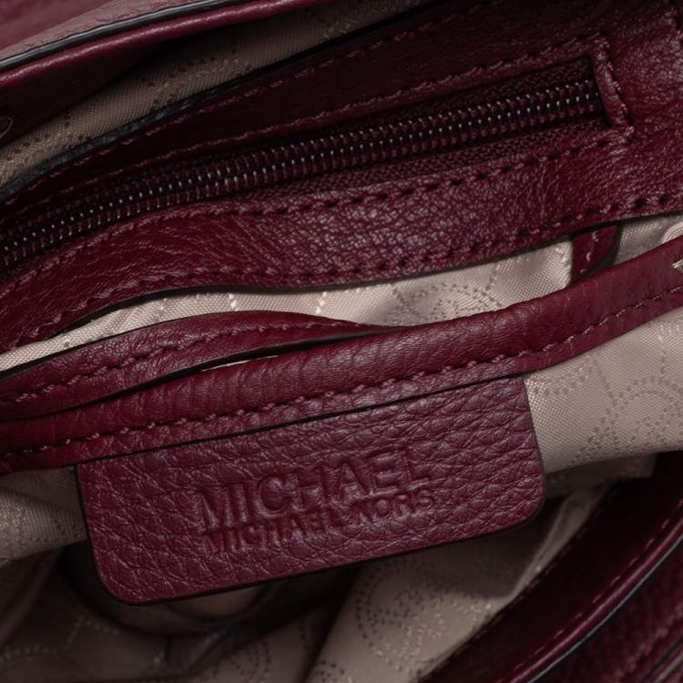 Pre Owned MICHAEL Michael Kors Burgundy Leather Jet Set Chain Shoulder Bag