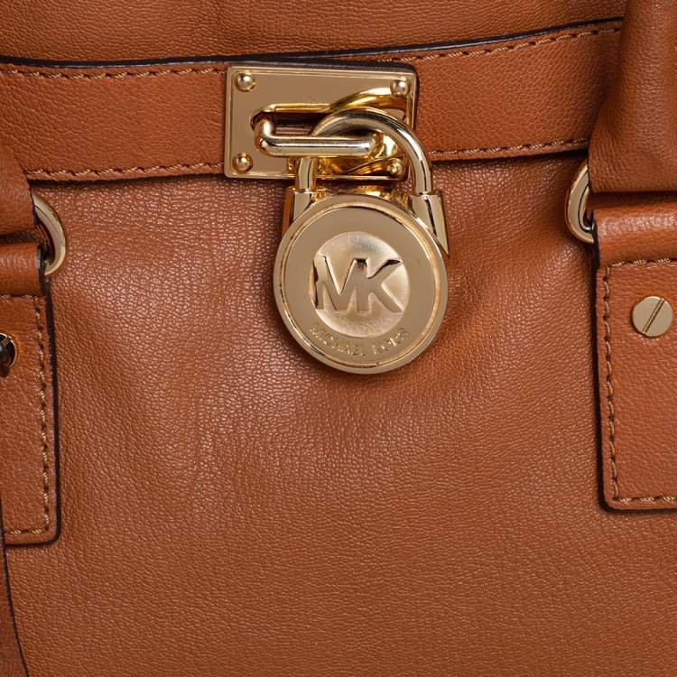 Pre Owned MICHAEL Michael Kors Brown Leather Large Hamilton North South Tote