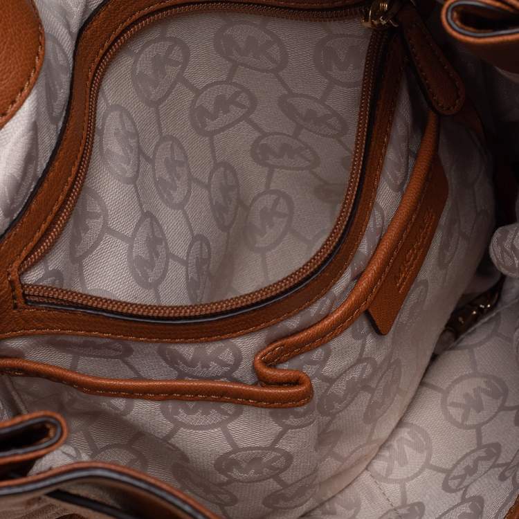 Pre Owned MICHAEL Michael Kors Brown Leather Large Hamilton North South Tote