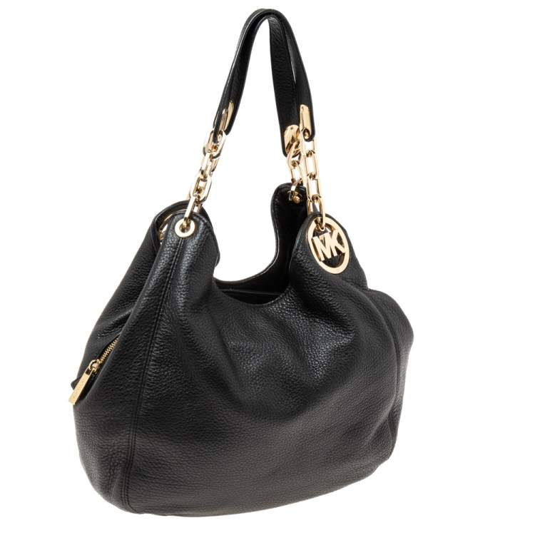Pre Owned MICHAEL Michael Kors Black Leather Fulton Hobo