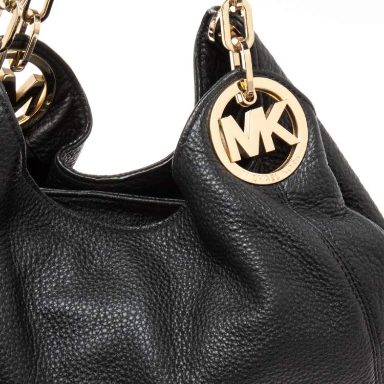 Pre Owned MICHAEL Michael Kors Black Leather Fulton Hobo