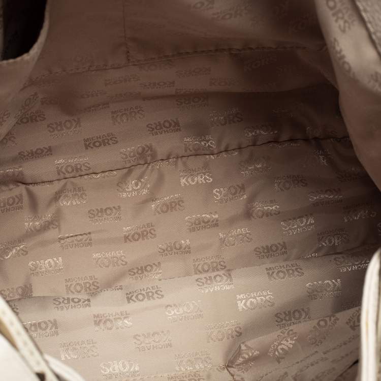 Pre Owned MICHAEL Michael Kors White Leather Hobo