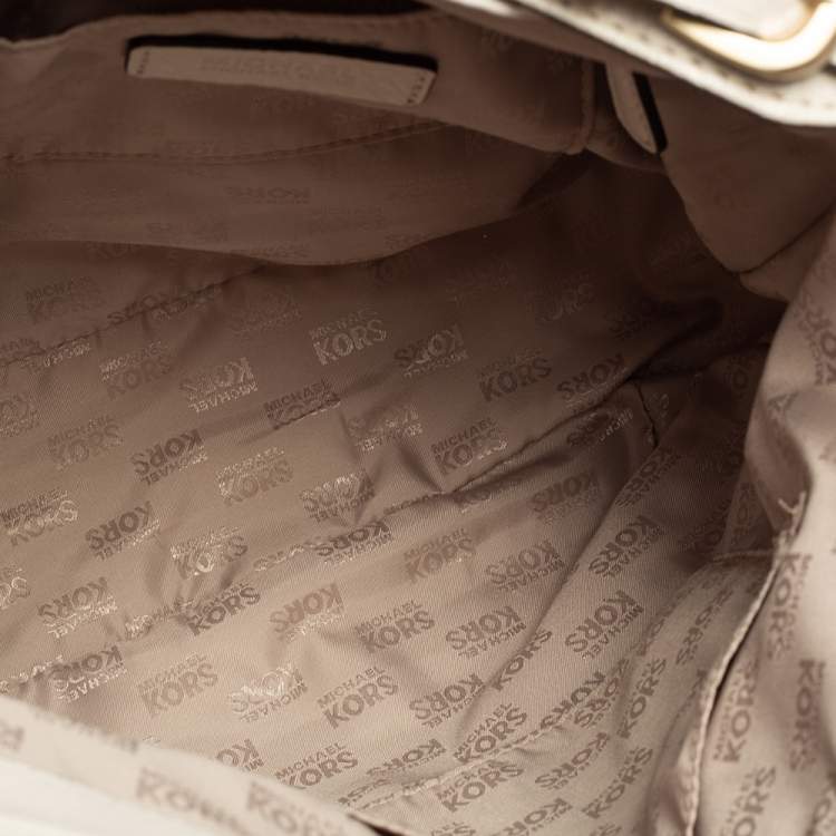 Pre Owned MICHAEL Michael Kors White Leather Hobo