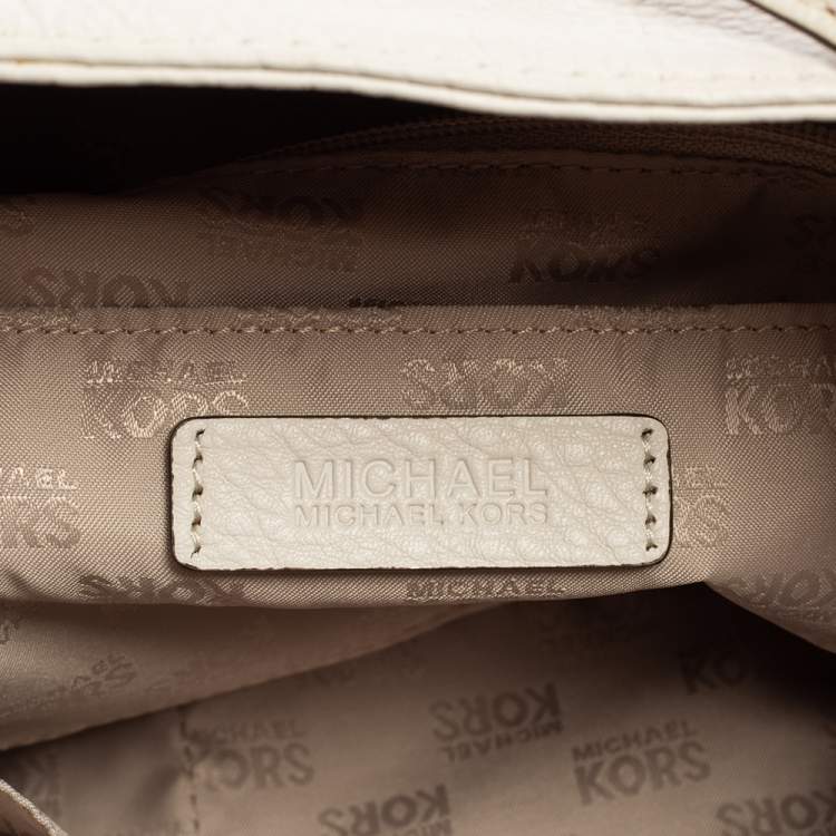 Pre Owned MICHAEL Michael Kors White Leather Hobo