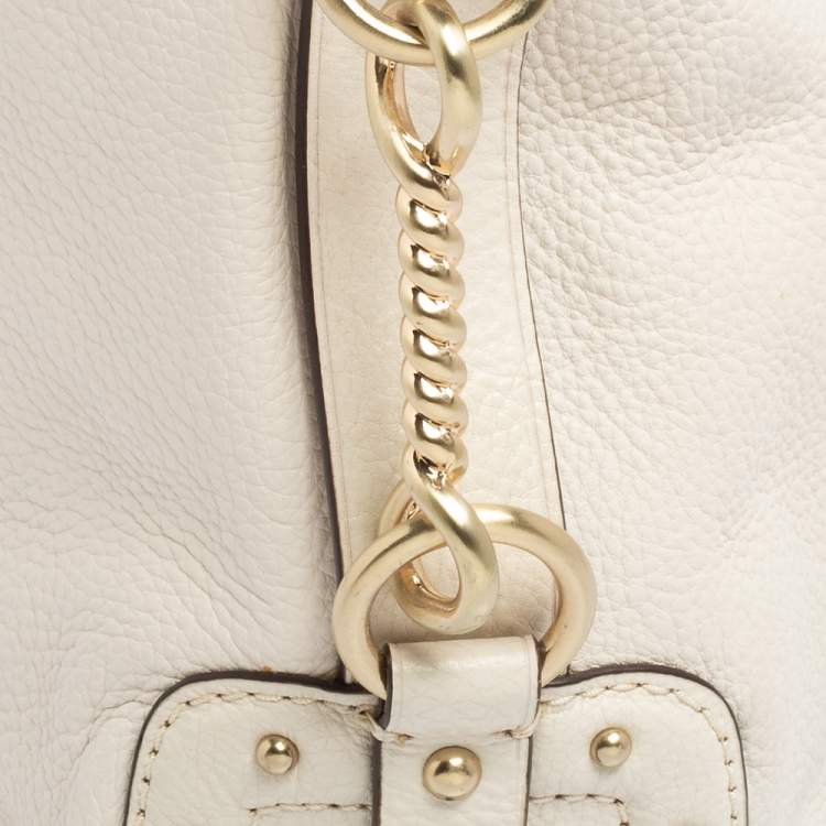 Pre Owned MICHAEL Michael Kors White Leather Hobo