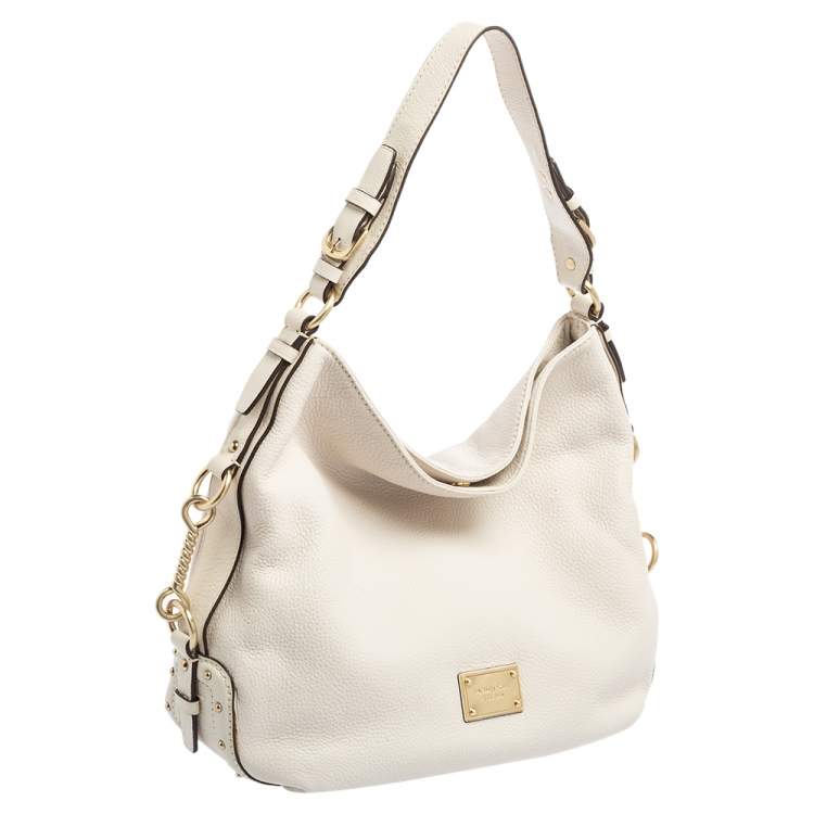 Pre Owned MICHAEL Michael Kors White Leather Hobo