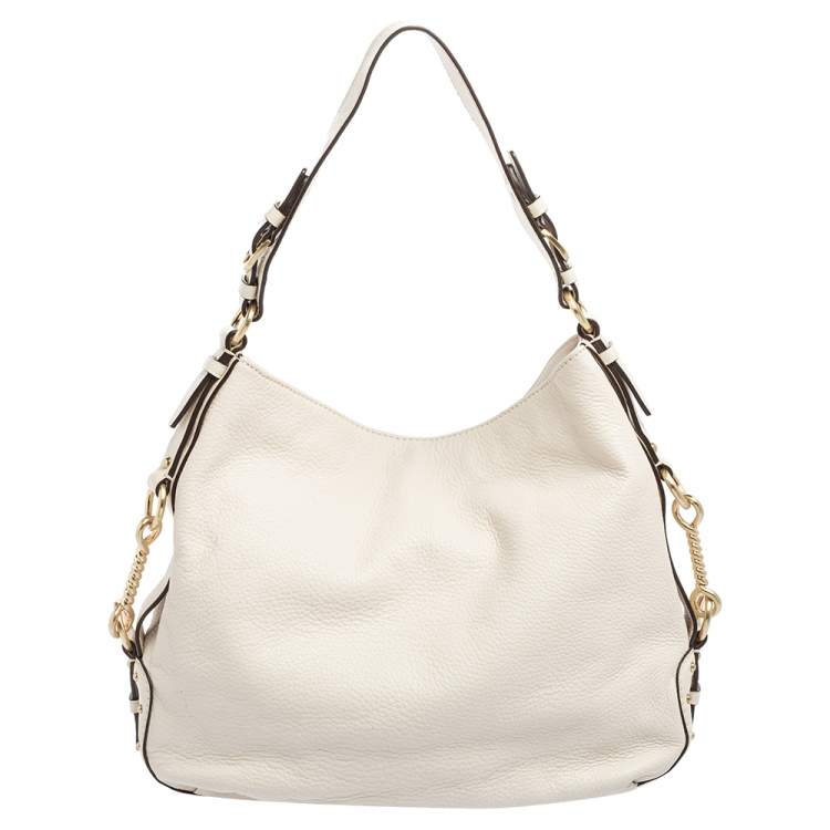Pre Owned MICHAEL Michael Kors White Leather Hobo