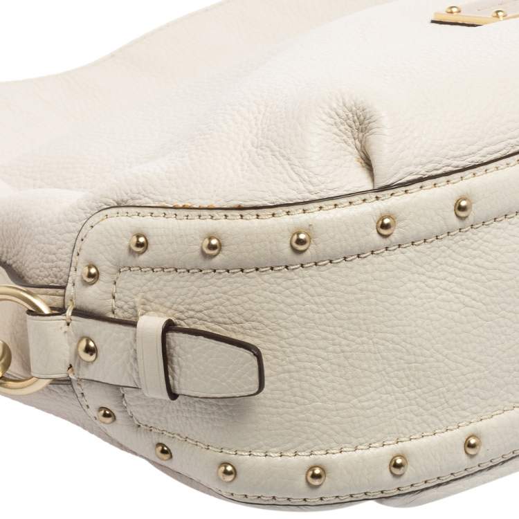 Pre Owned MICHAEL Michael Kors White Leather Hobo
