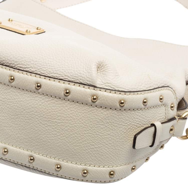 Pre Owned MICHAEL Michael Kors White Leather Hobo