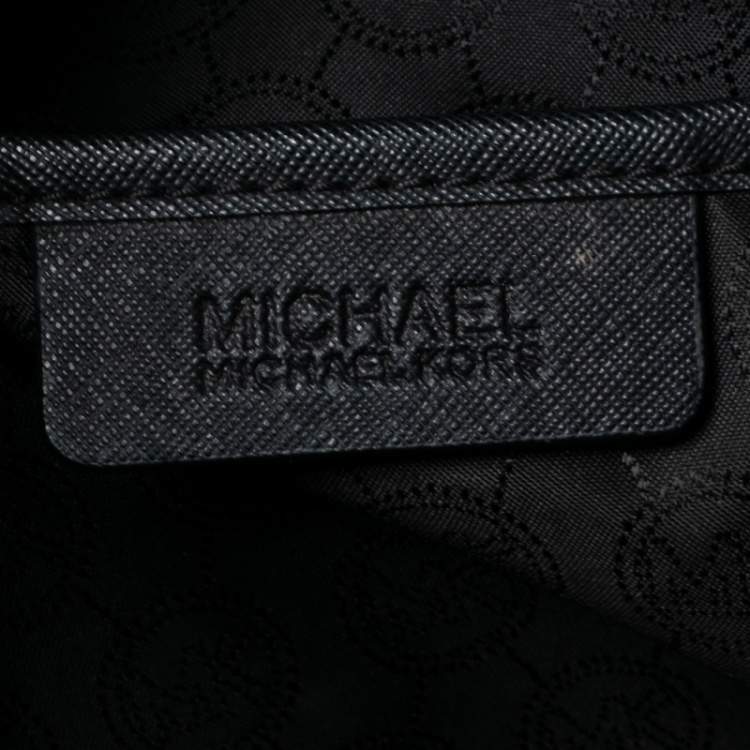 Pre Owned MICHAEL Michael Kors Black Saffiano Leather Large Jet Set Travel Tote