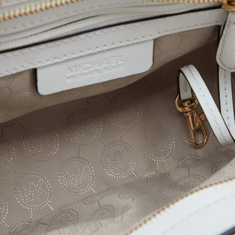 Pre Owned MICHAEL Michael Kors White Leather Small Selma Crossbody Bag