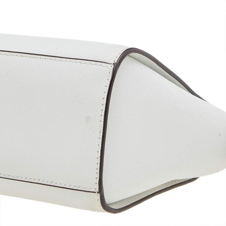 Pre Owned MICHAEL Michael Kors White Leather Small Selma Crossbody Bag
