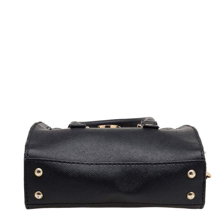 Pre Owned MICHAEL Michael Kors Black Saffiano Leather Mini Hamilton Shoulder Bag
