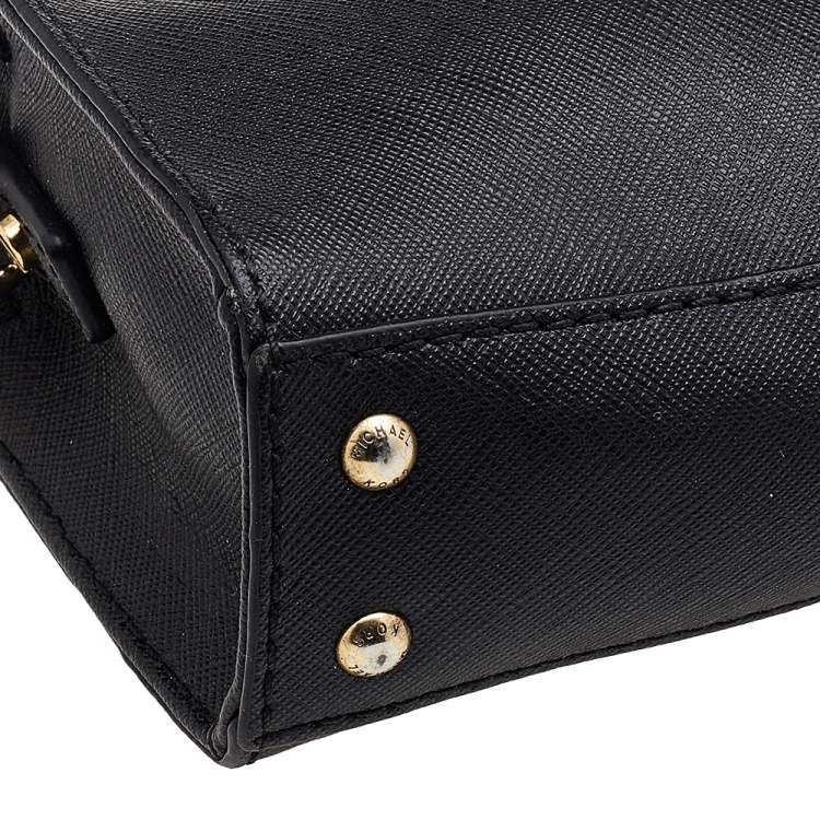 Pre Owned MICHAEL Michael Kors Black Saffiano Leather Mini Hamilton Shoulder Bag