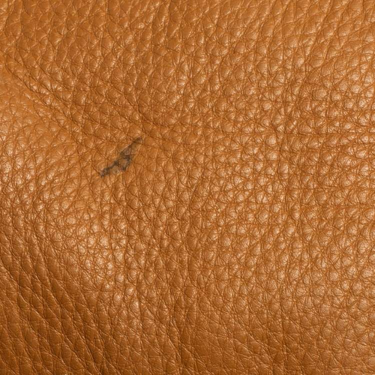 Pre Owned MICHAEL Michael Kors Caramel Brown Leather Logo Zip Hobo