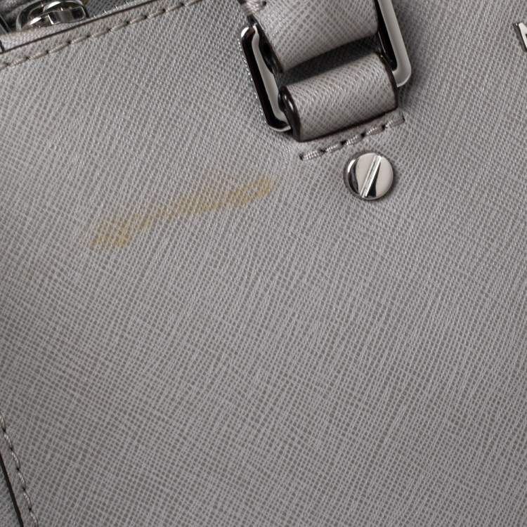 Pre Owned MICHAEL Michael Kors Grey Saffiano Leather Double Zip Tote