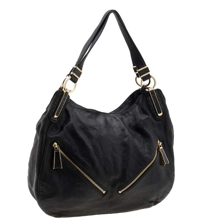 Pre Owned MICHAEL Michael Kors Black Leather Hobo