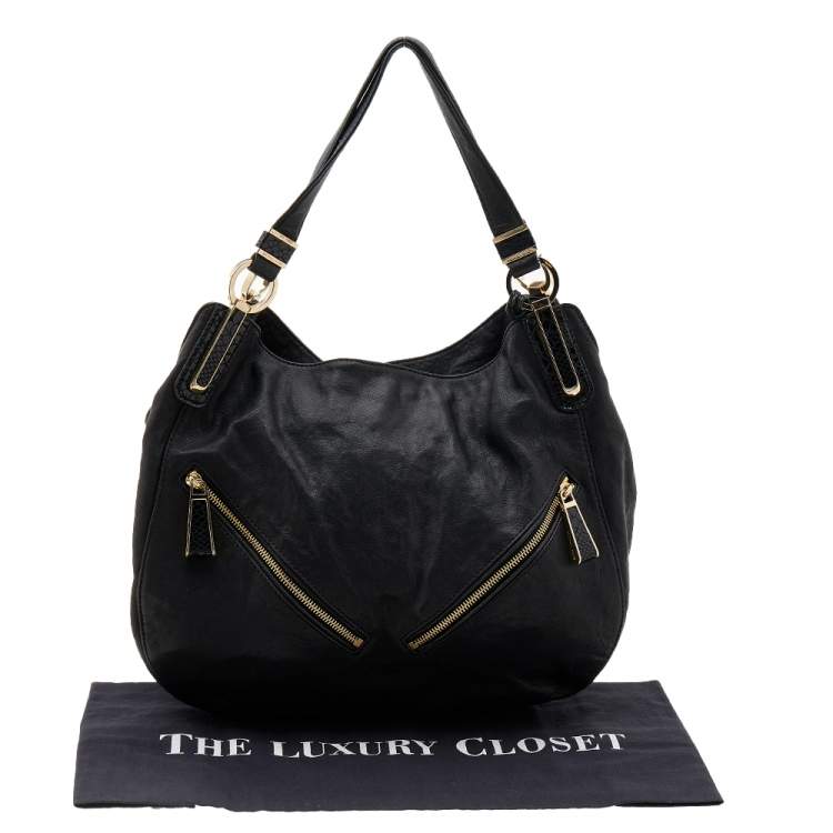 Pre Owned MICHAEL Michael Kors Black Leather Hobo