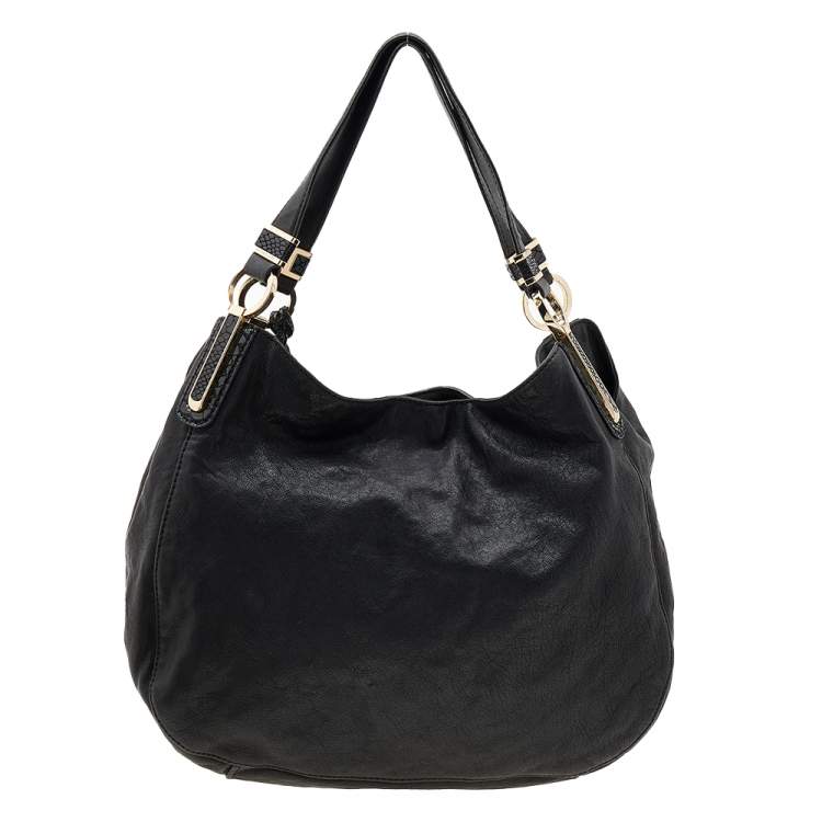 Pre Owned MICHAEL Michael Kors Black Leather Hobo