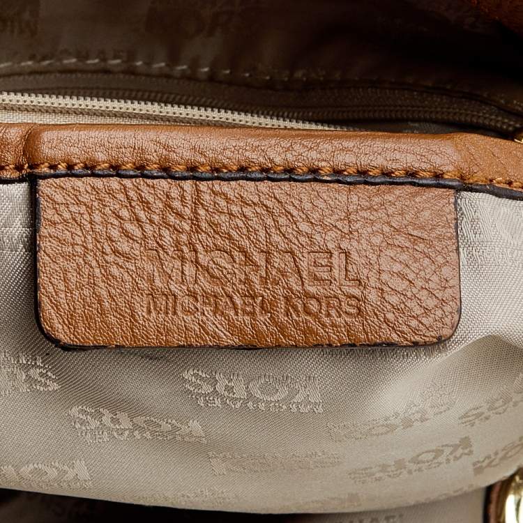 Pre Owned MICHAEL Michael Kors Beige Logo Canvas Tote