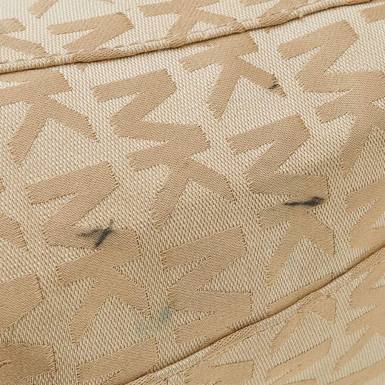 Pre Owned MICHAEL Michael Kors Beige Logo Canvas Tote