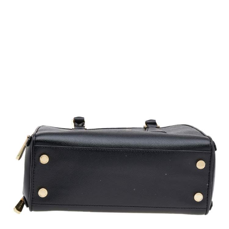 Pre Owned MICHAEL Michael Kors Black Saffiano Leather Top Zip Satchel