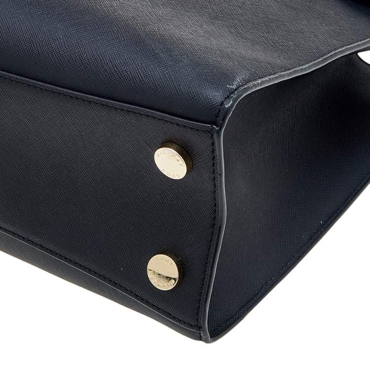 Pre Owned MICHAEL Michael Kors Black Leather Medium Karla East West Tote