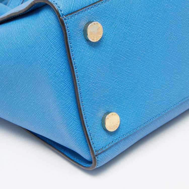 Pre Owned MICHAEL Michael Kors Sky Blue Saffiano Leather Large Selma Tote