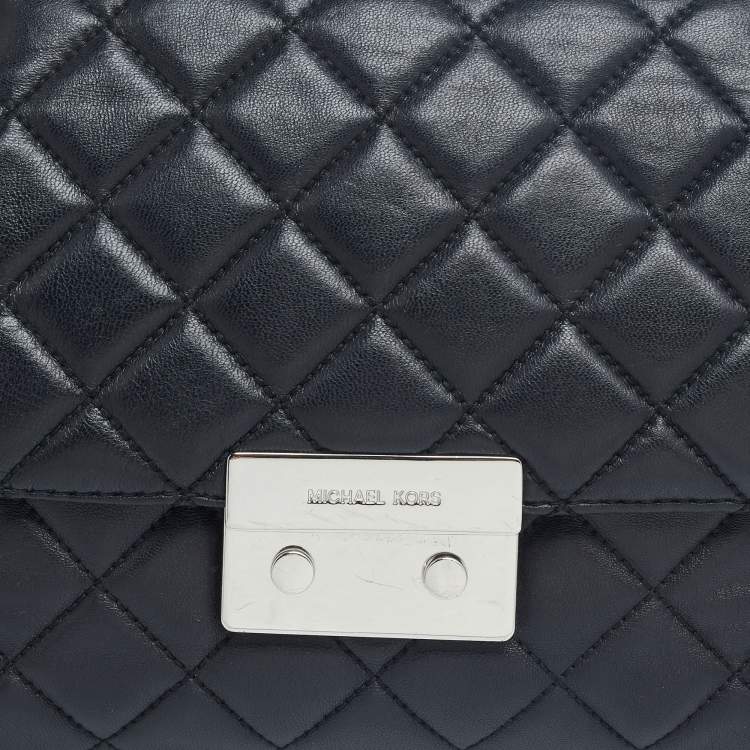 مملوكة مسبقًا MICHAEL Michael Kors Black Quilted Leather Flap Shoulder Bag
