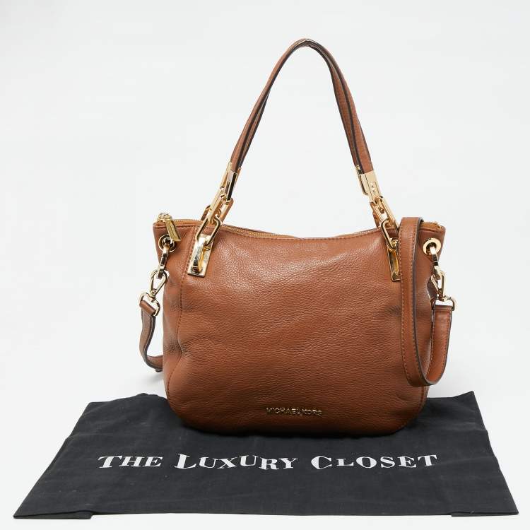 Pre Owned MICHAEL Michael Kors Brown Leather Brooke Shoulder Bag