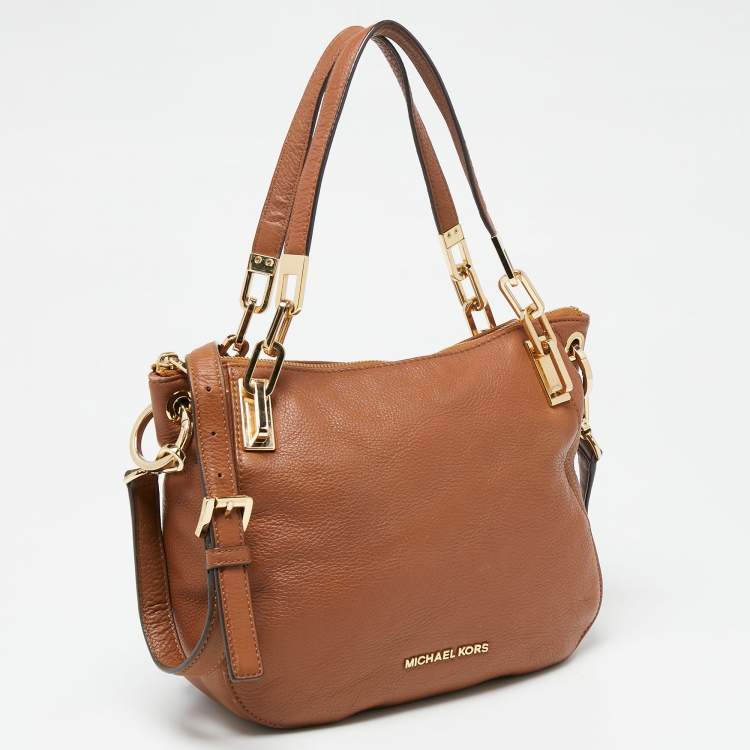 Pre Owned MICHAEL Michael Kors Brown Leather Brooke Shoulder Bag