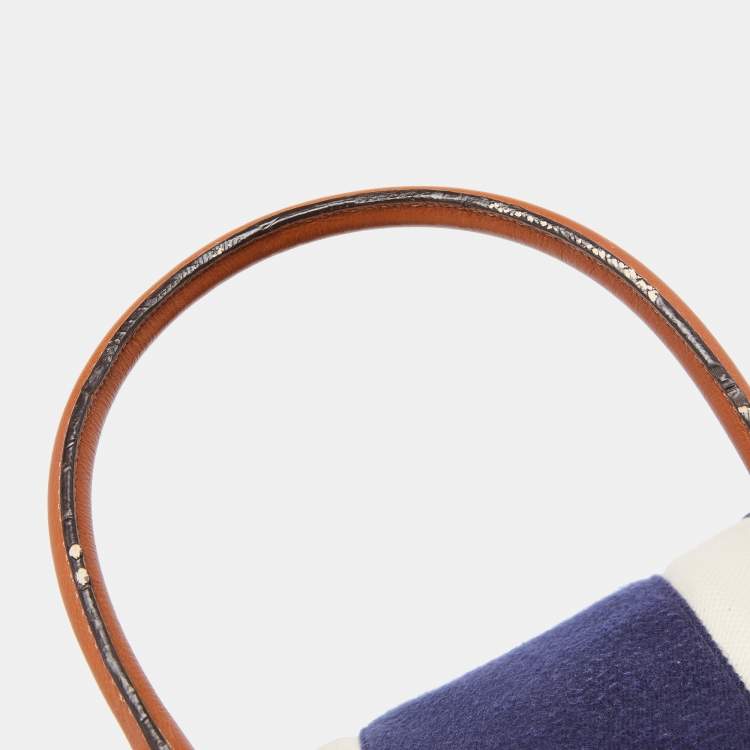 مملوكة مسبقًا MICHAEL Michael Kors Tricolor Canvas and Leather Mono Stripe Hamilton Tote