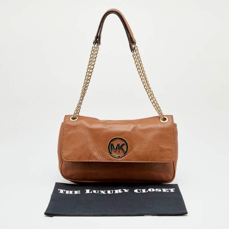 Pre Owned MICHAEL Michael Kors Brown Leather Fulton Shoulder Bag