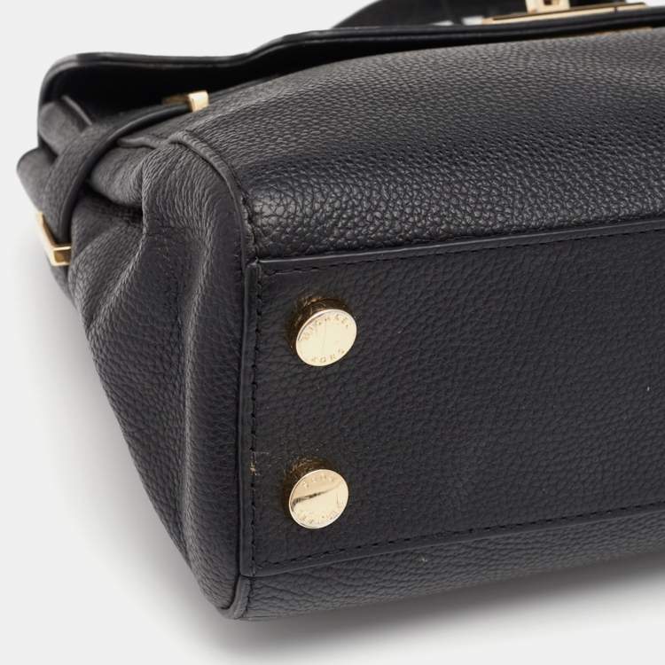 Pre Owned MICHAEL Michael Kors Black Leather Karson Top Handle Bag